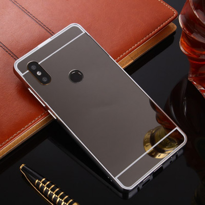 Добави още лукс Бъмпъри за телефони Луксозен алуминиев бъмпър с твърд гръб огледален за Xiaomi Mi A2 Lite / Xiaomi Redmi 6 Pro черен